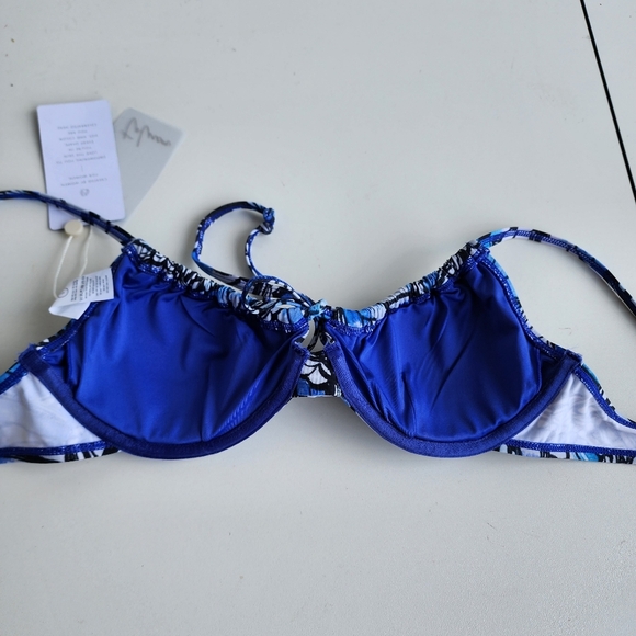NWT Toluca Swim 2 Pc Angelica Blue Butterfly Bikini Top Bottoms High Waist Sz S - Picture 9 of 16